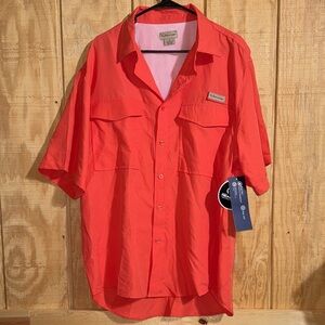 REALTREE Men’s Pink Papaya Short Sleeve Button Up